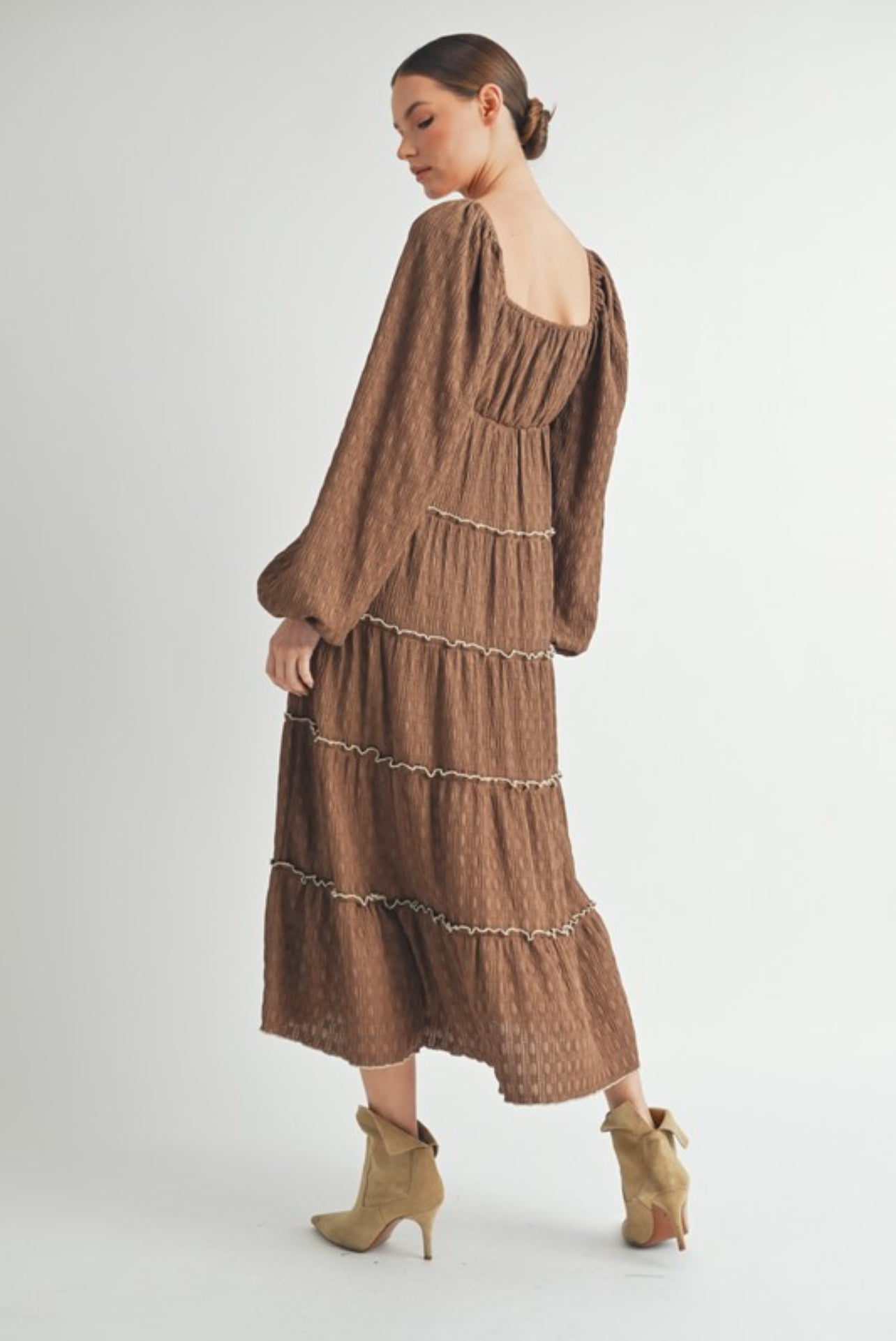 Luna Textured Midi in Brown