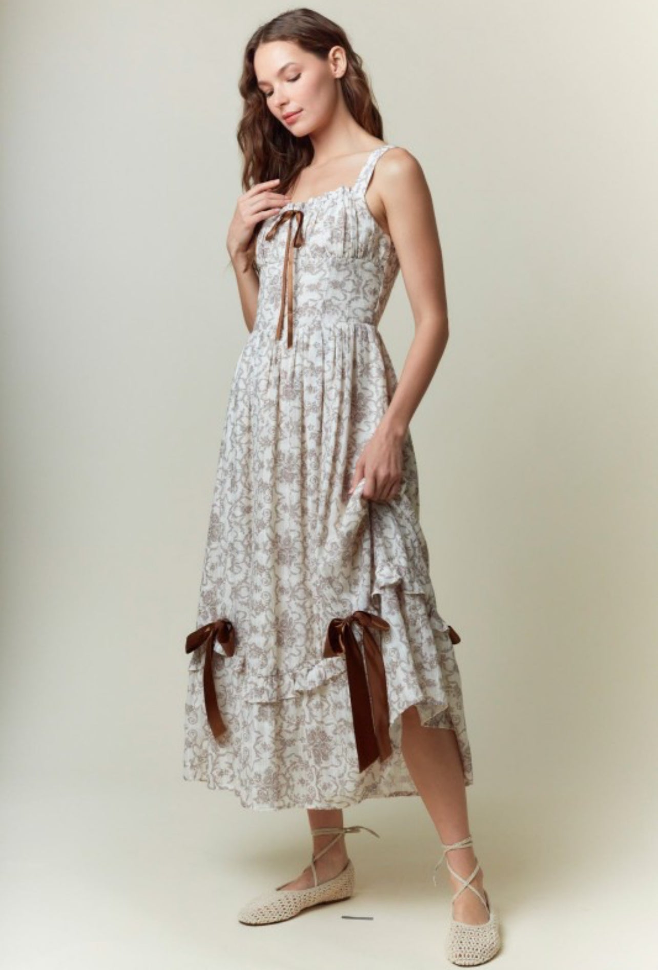 The Penelope Brown Bow Dress