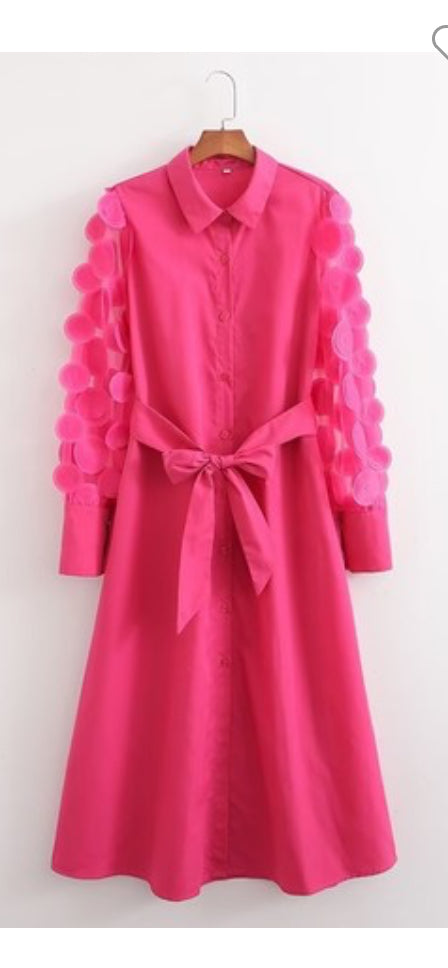 Misty Textured Sleeve Dress