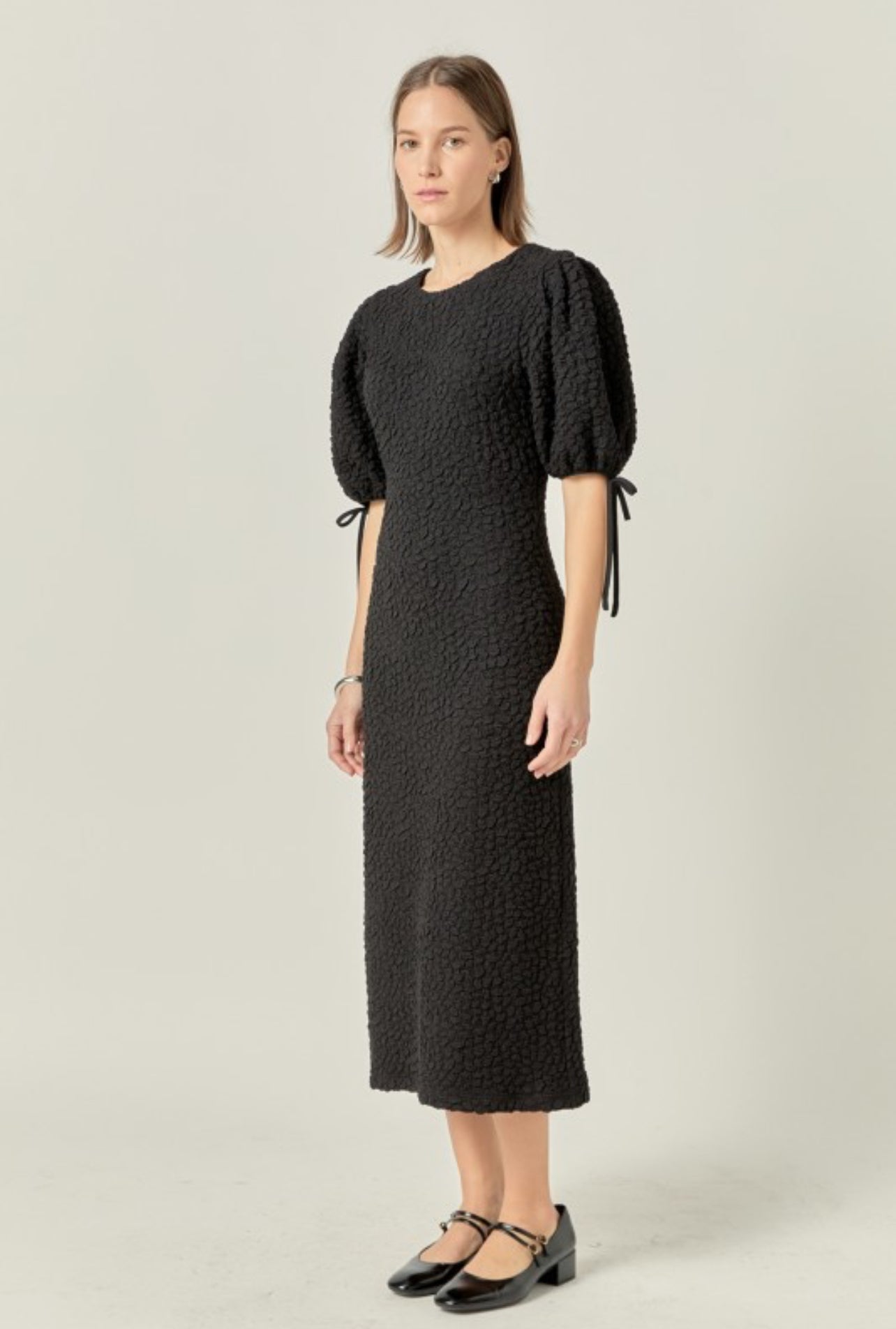 Dolly Textured Dress in Black