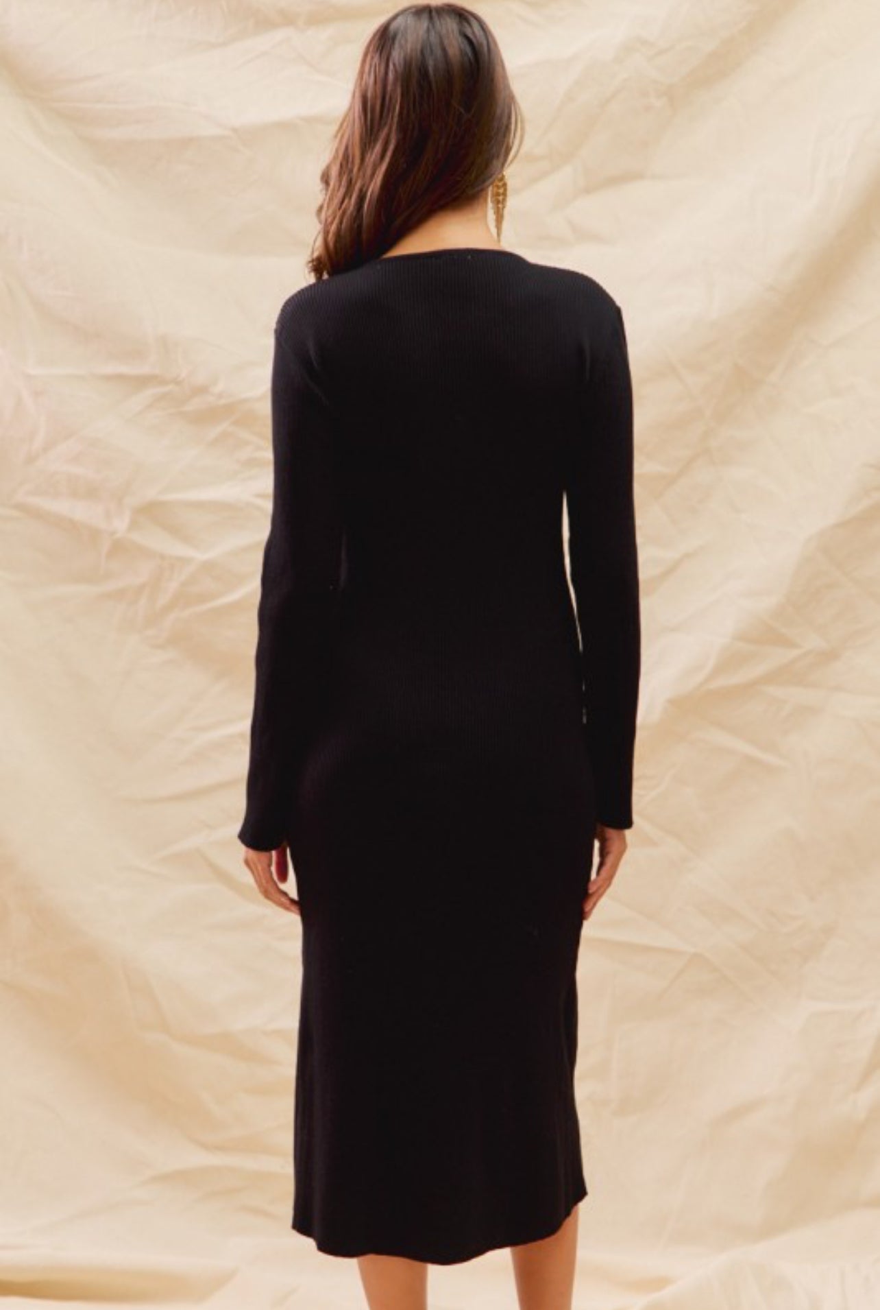 Elizabeth Front Bow Midi Sweater Dress