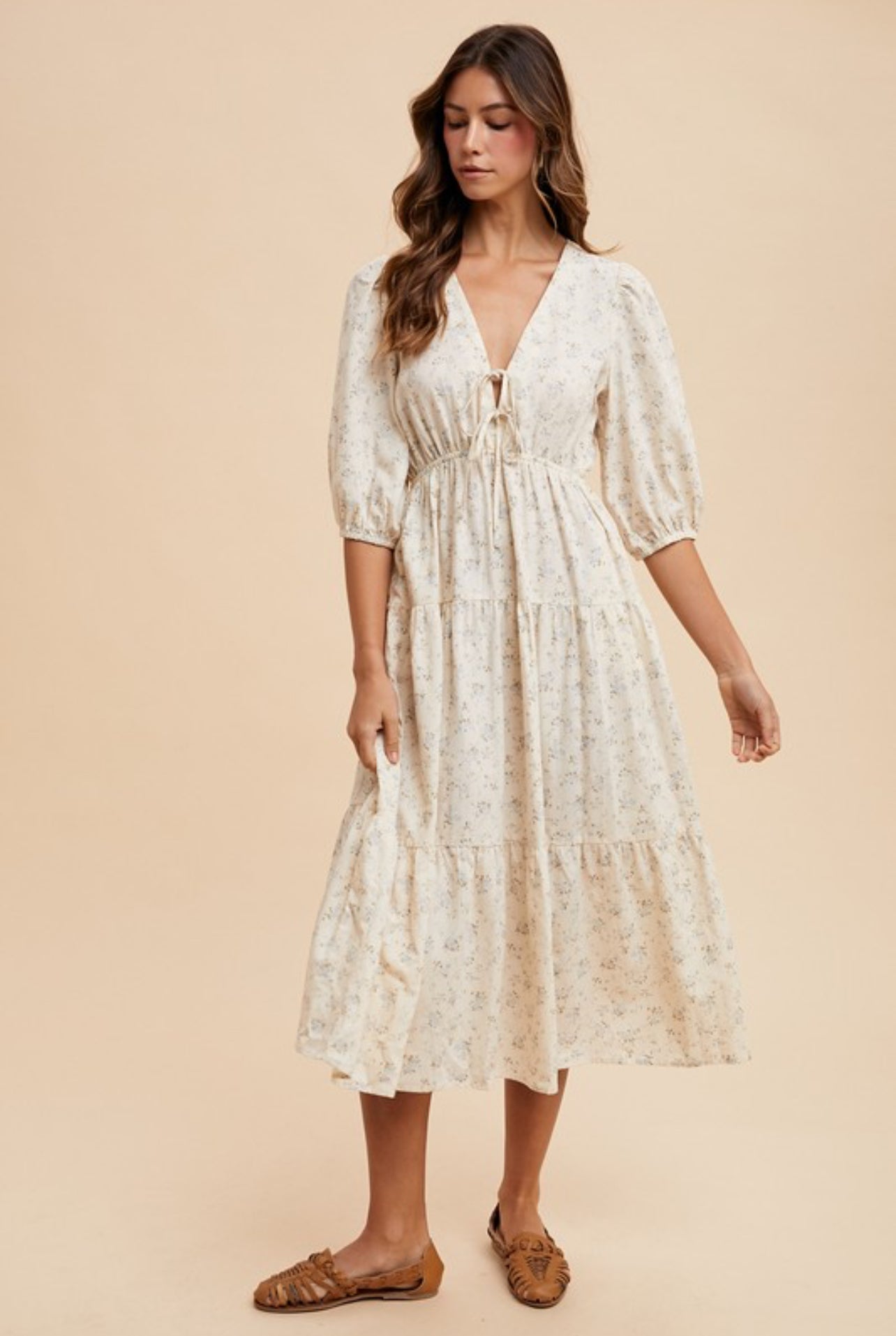 Mia Floral V-Neck Midi
