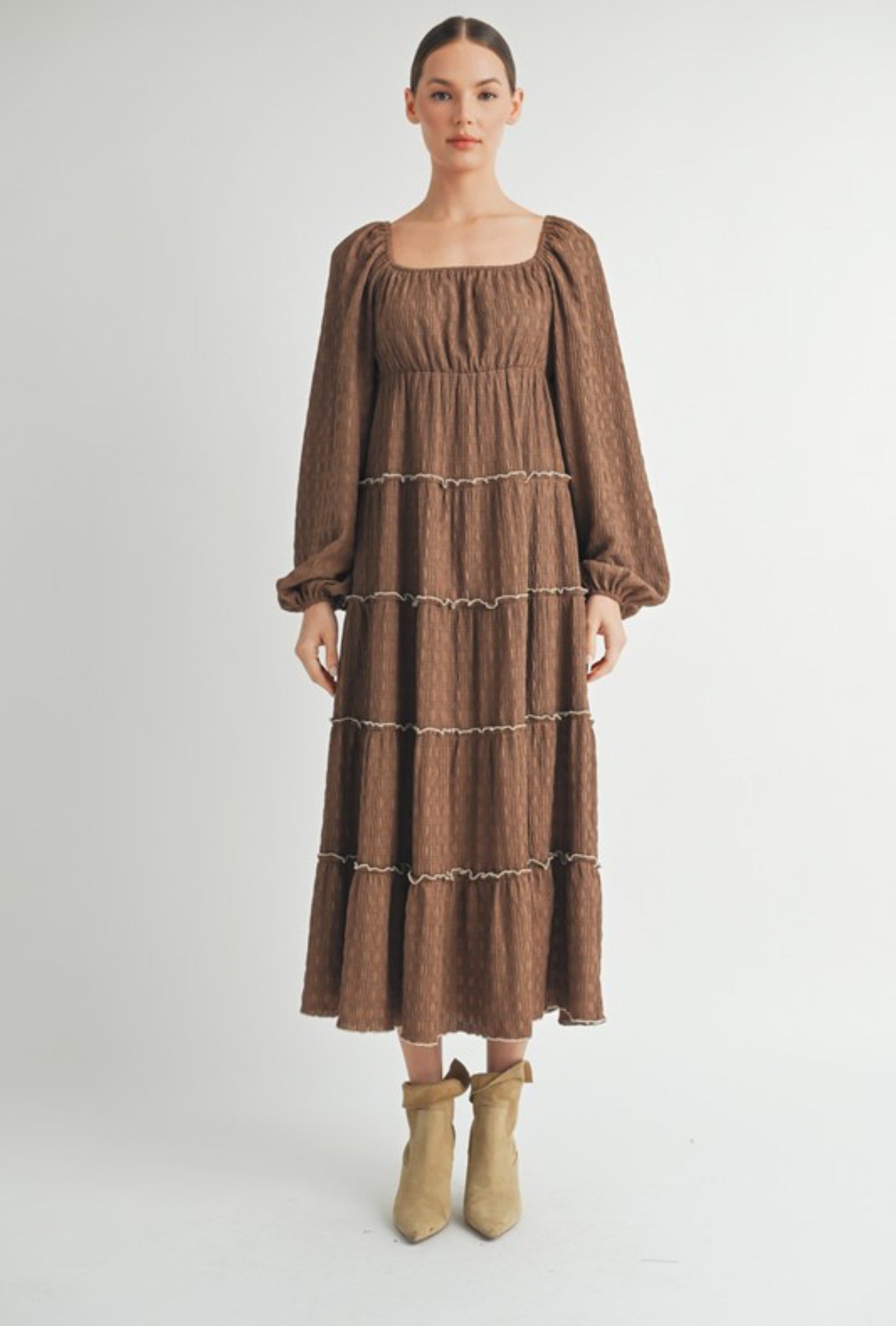 Luna Textured Midi in Brown