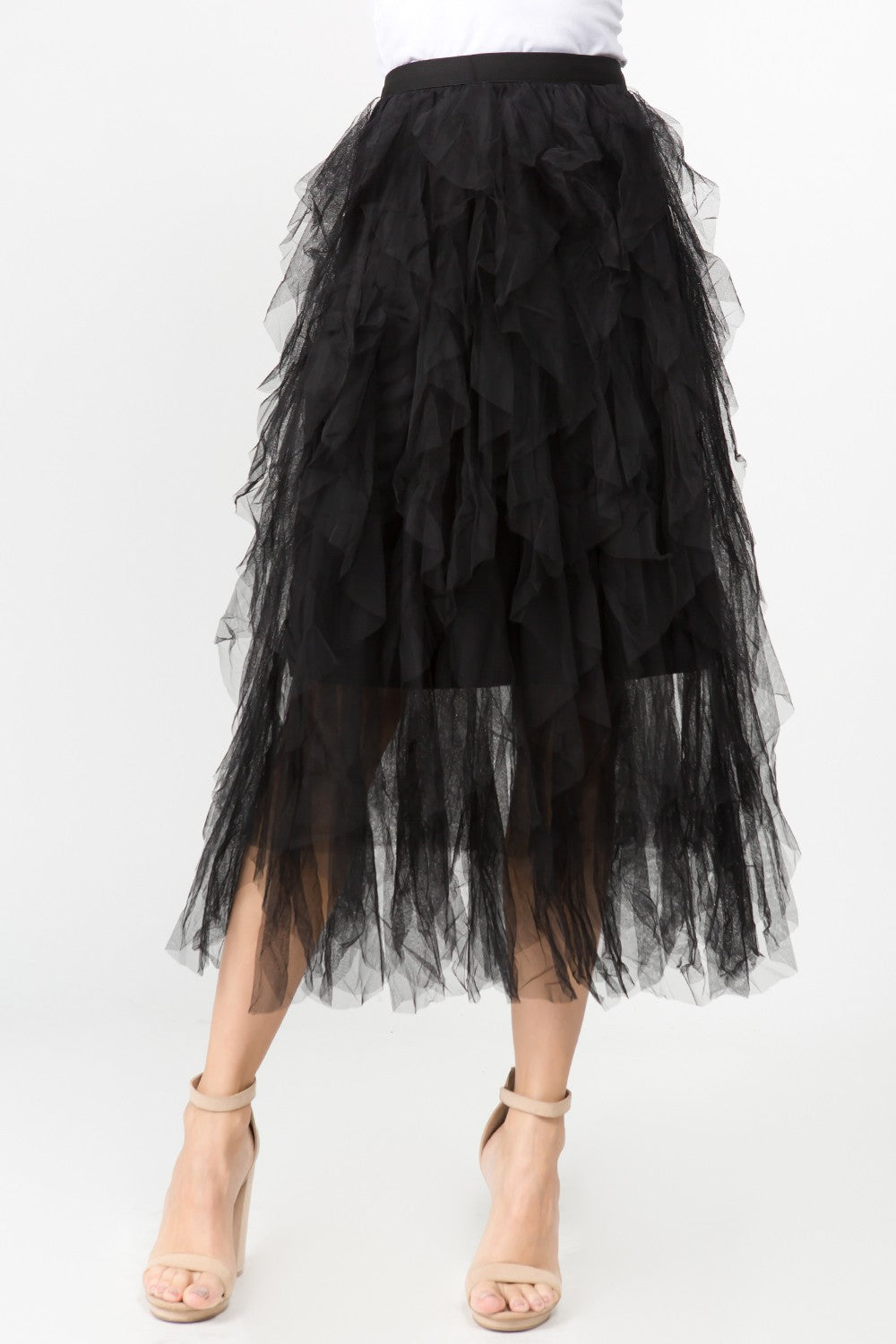 Black Ruffle Tulle Skirt