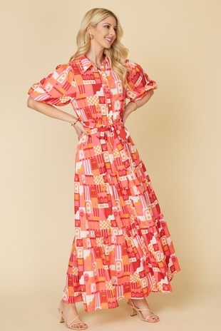 Beverly Checkered Maxi Dress