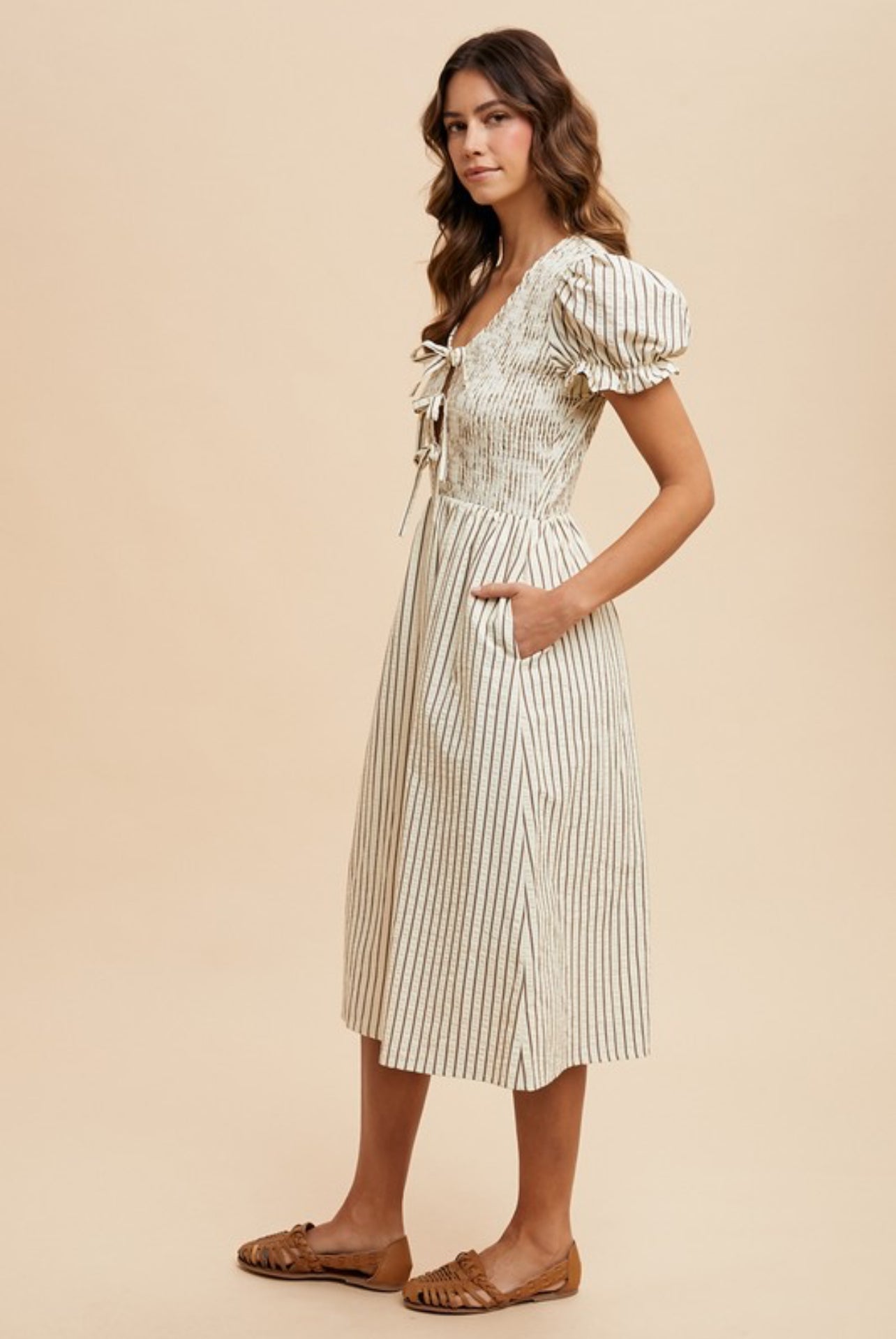 Carolina Striped Bow Dress