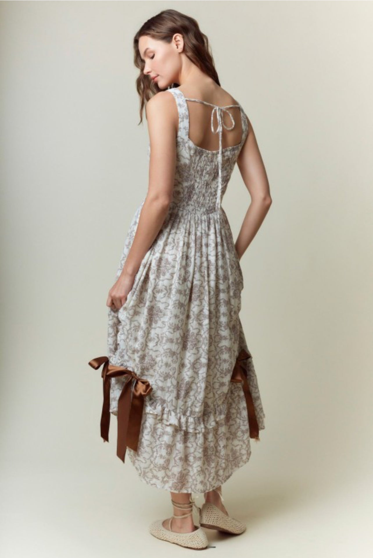 The Penelope Brown Bow Dress
