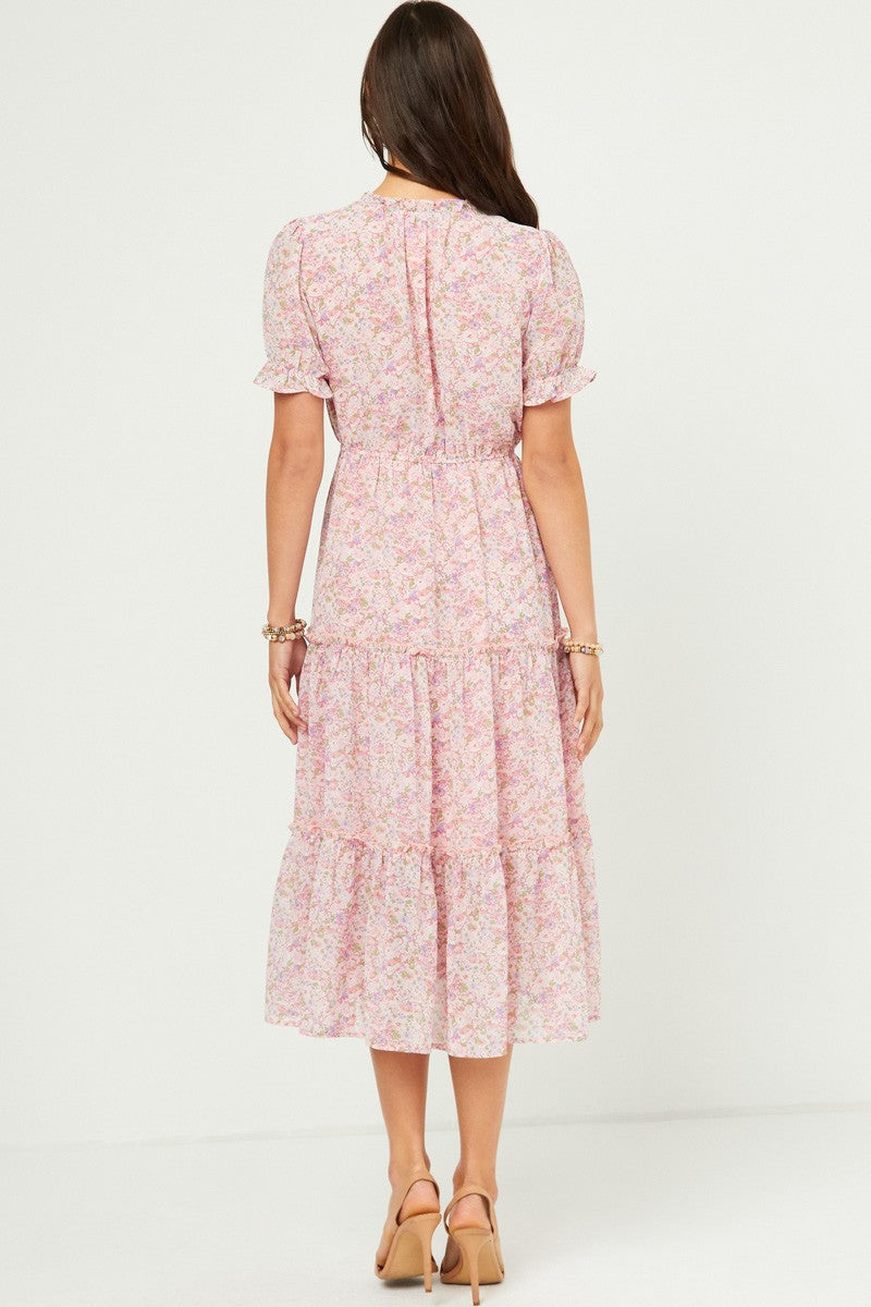 Iris Floral Chiffon Dress