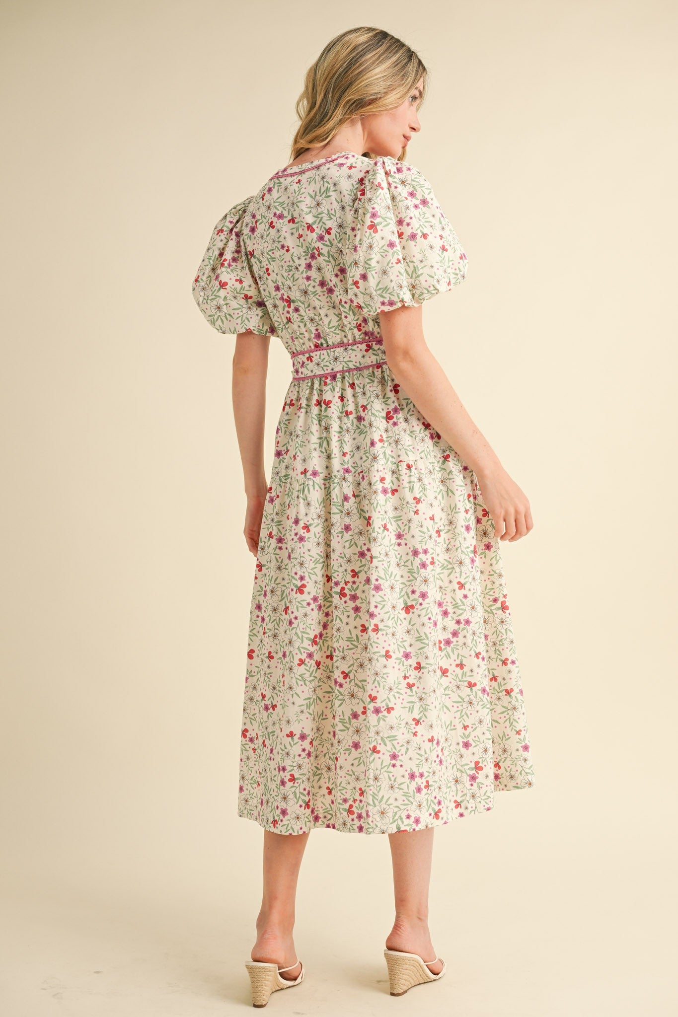 Lacey Bubble Sleeve Dress