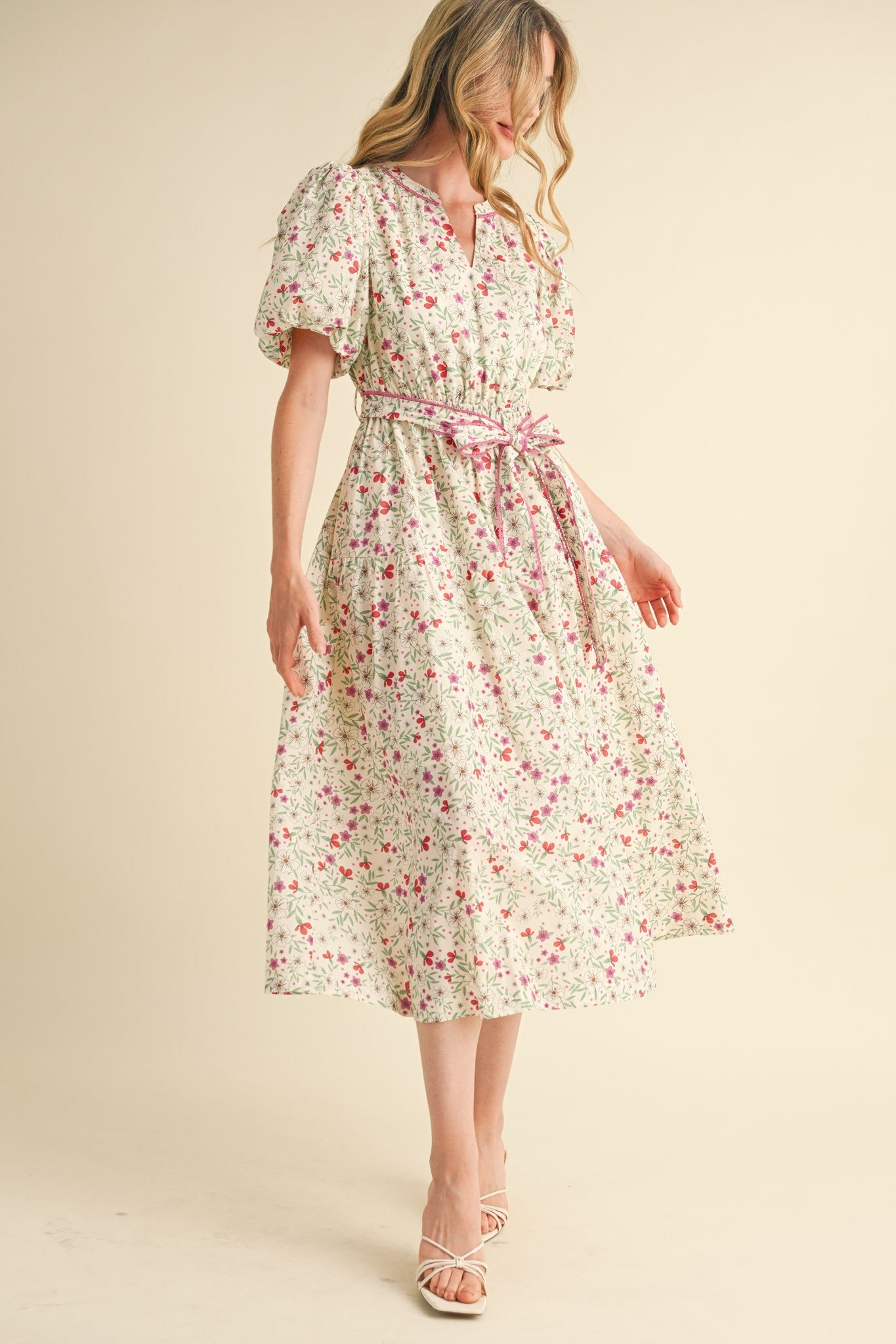 Lacey Bubble Sleeve Dress