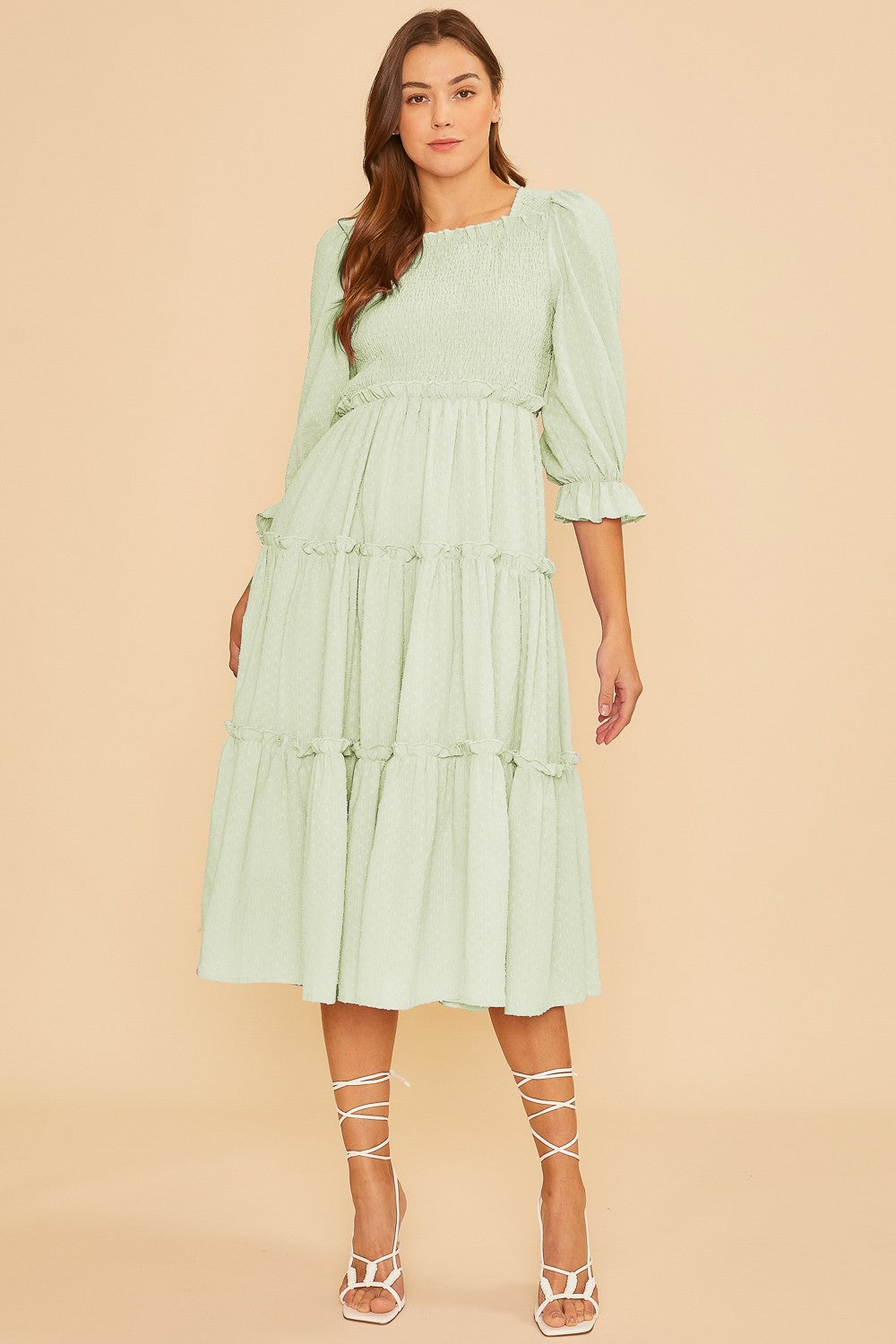 Mint Textured Midi Dress