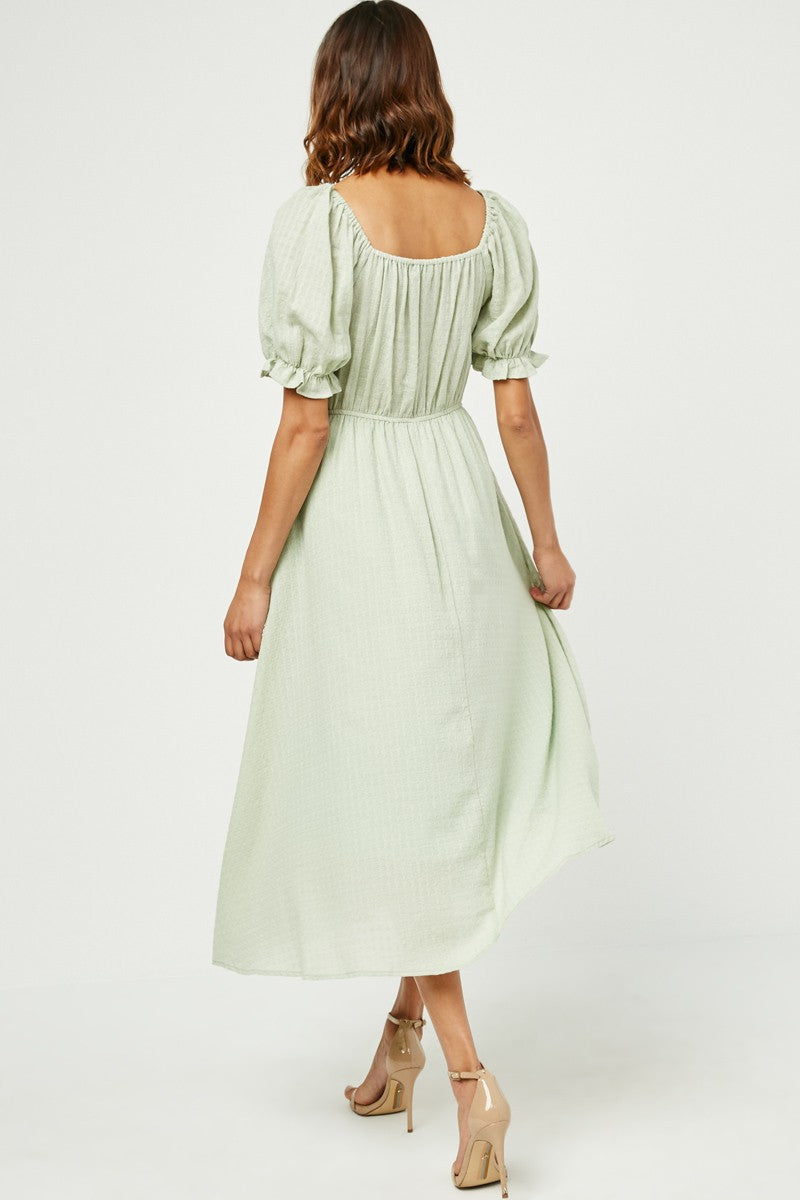 Sage Textured Midi Dress