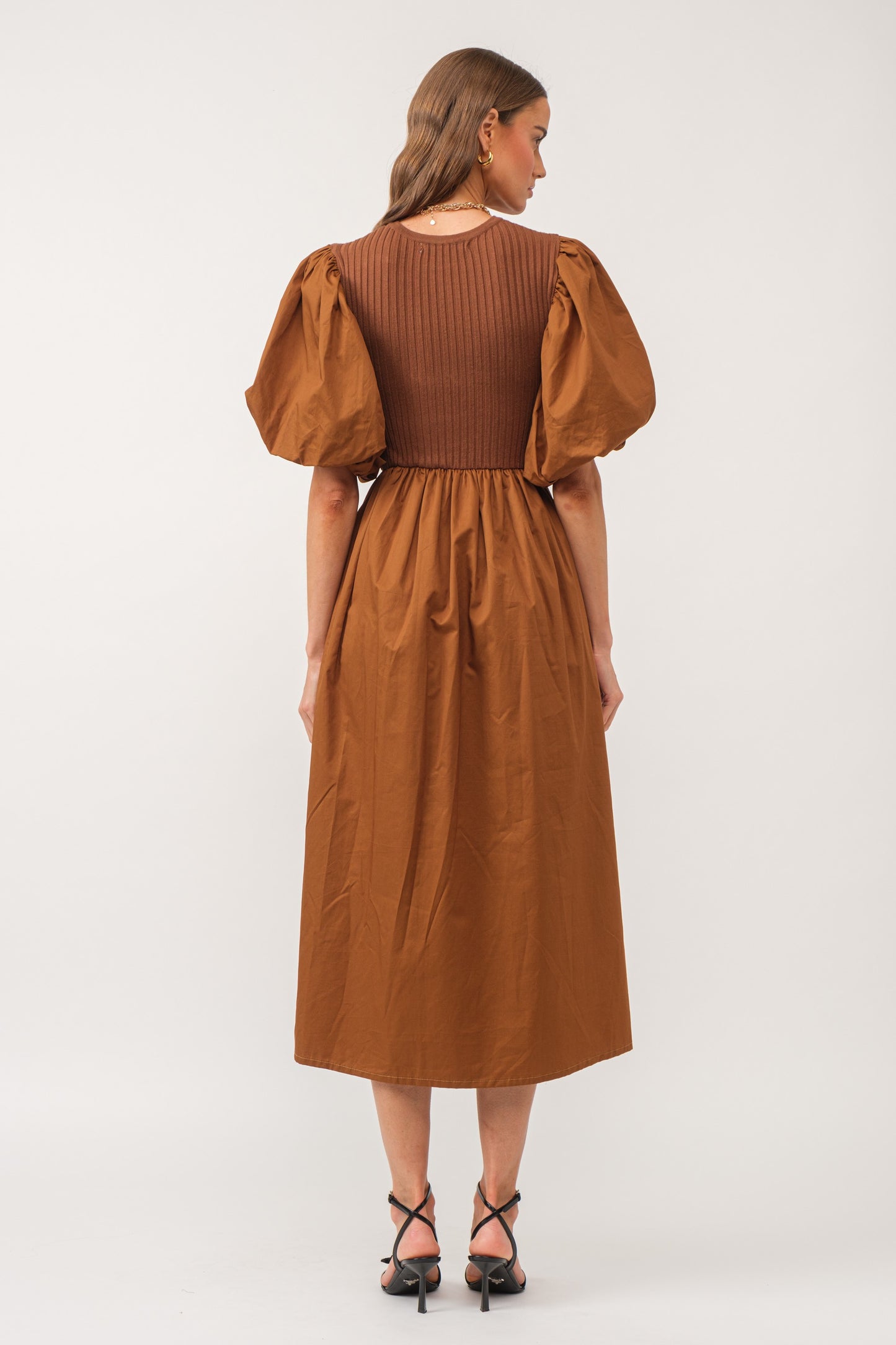 Kenzie Midi Dress in Caramel