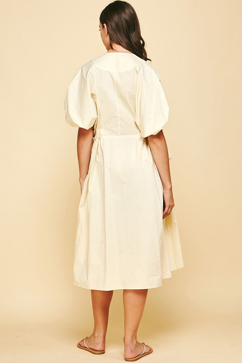 Vanilla Tie Waist Midi Dress