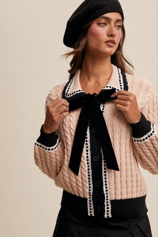 Rebecca Knit Bow Cardigan