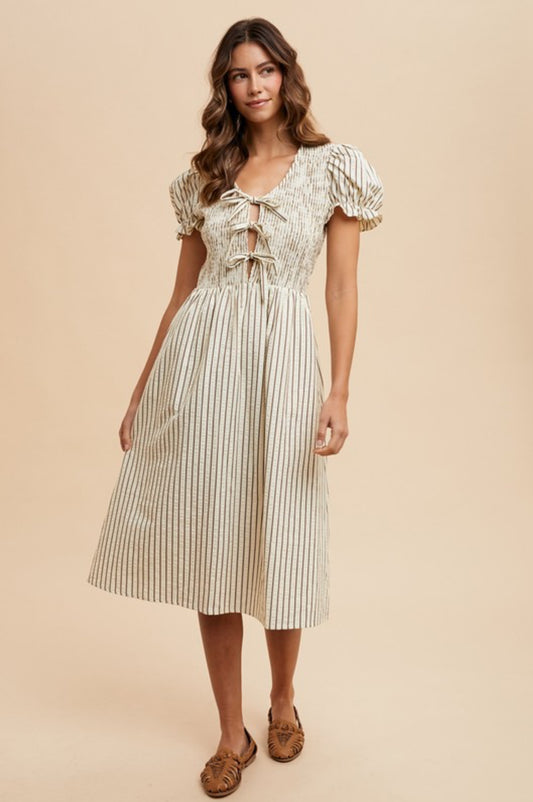 Carolina Striped Bow Dress