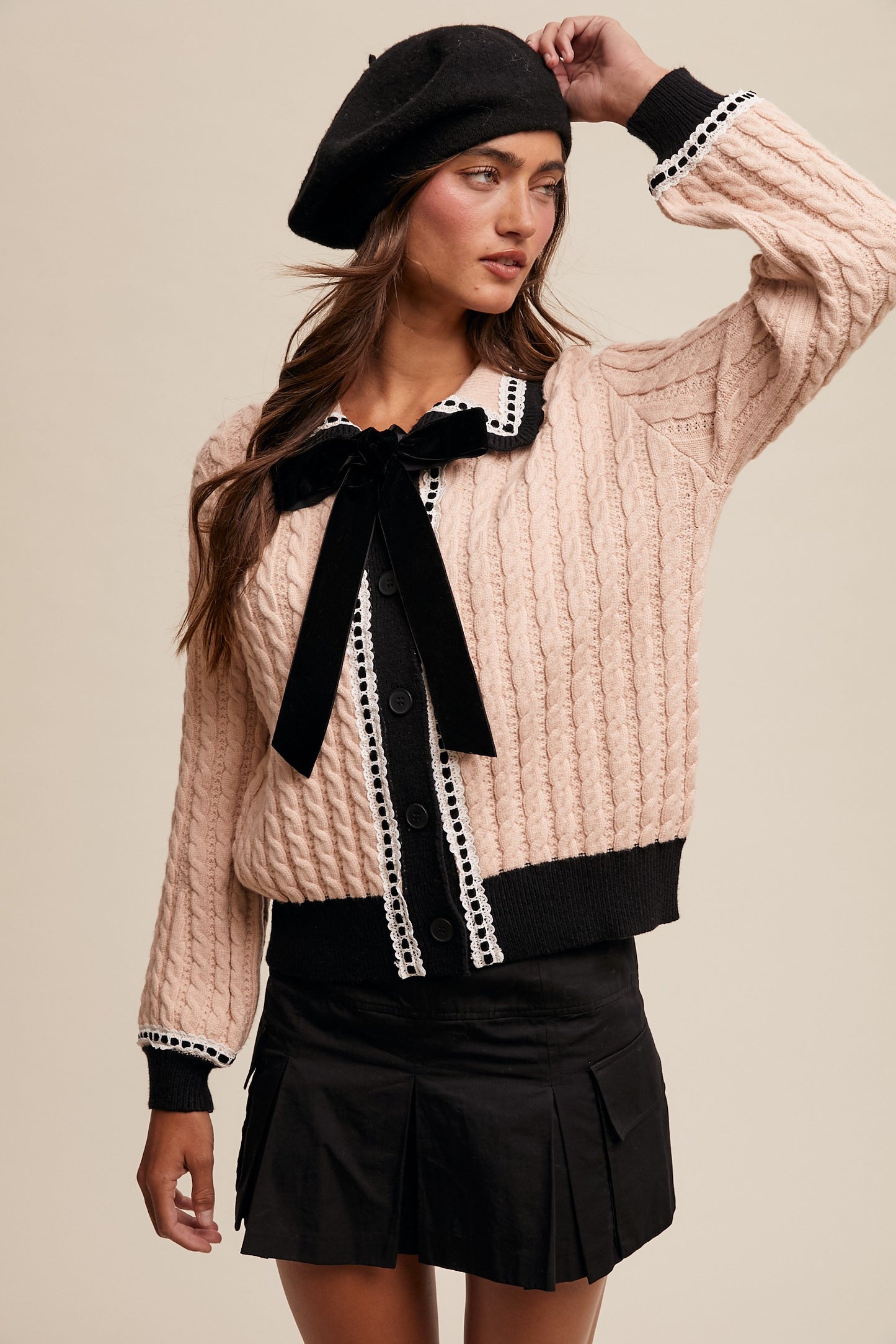 Rebecca Knit Bow Cardigan