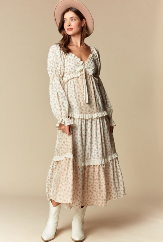 Eleanor Floral Maxi in Cream