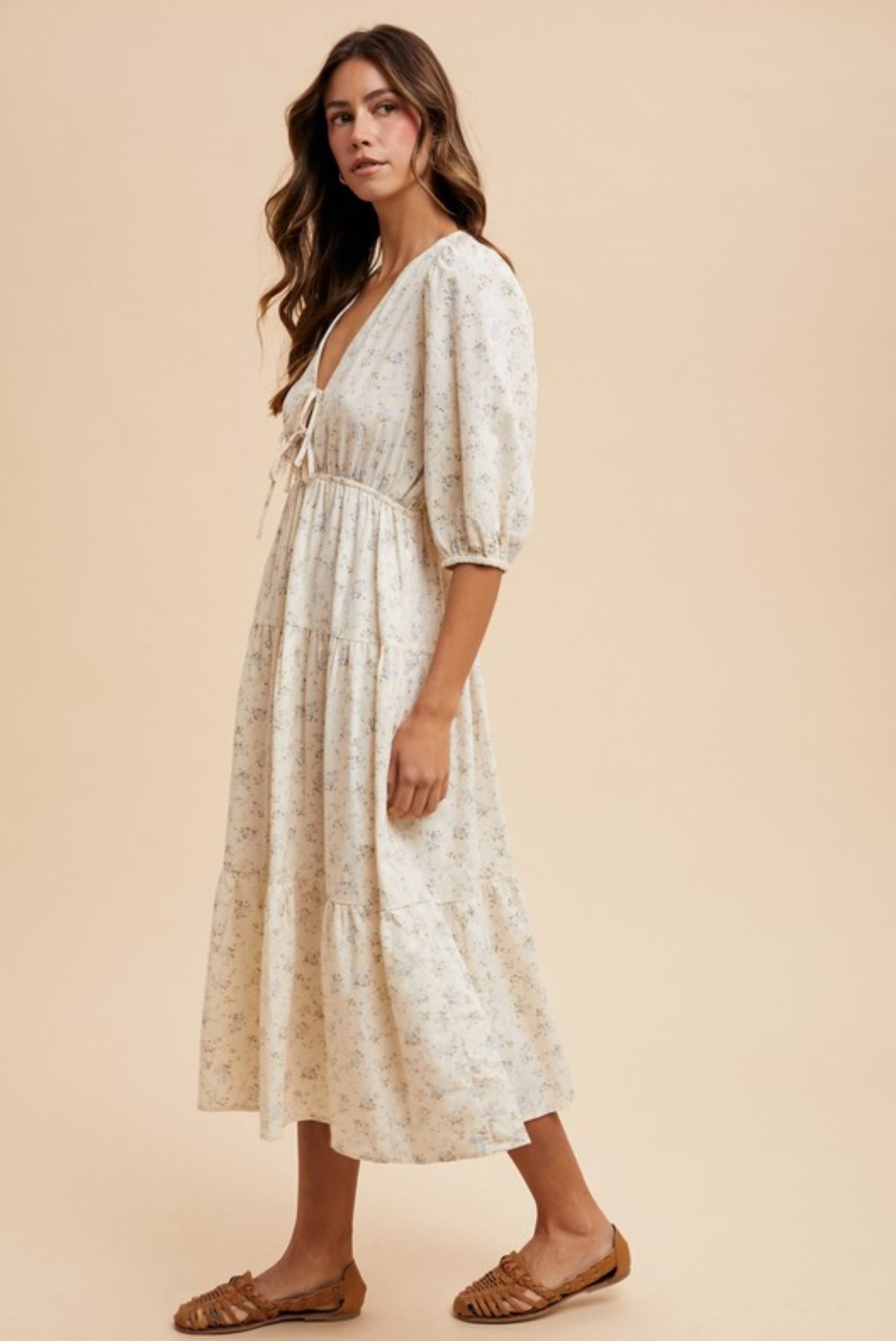 Mia Floral V-Neck Midi