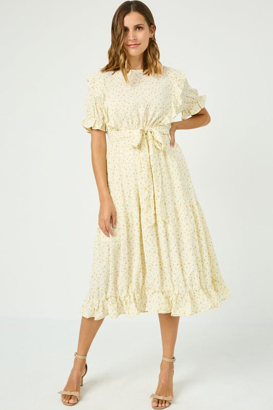 Alexis Ditsy Floral Belt Dress