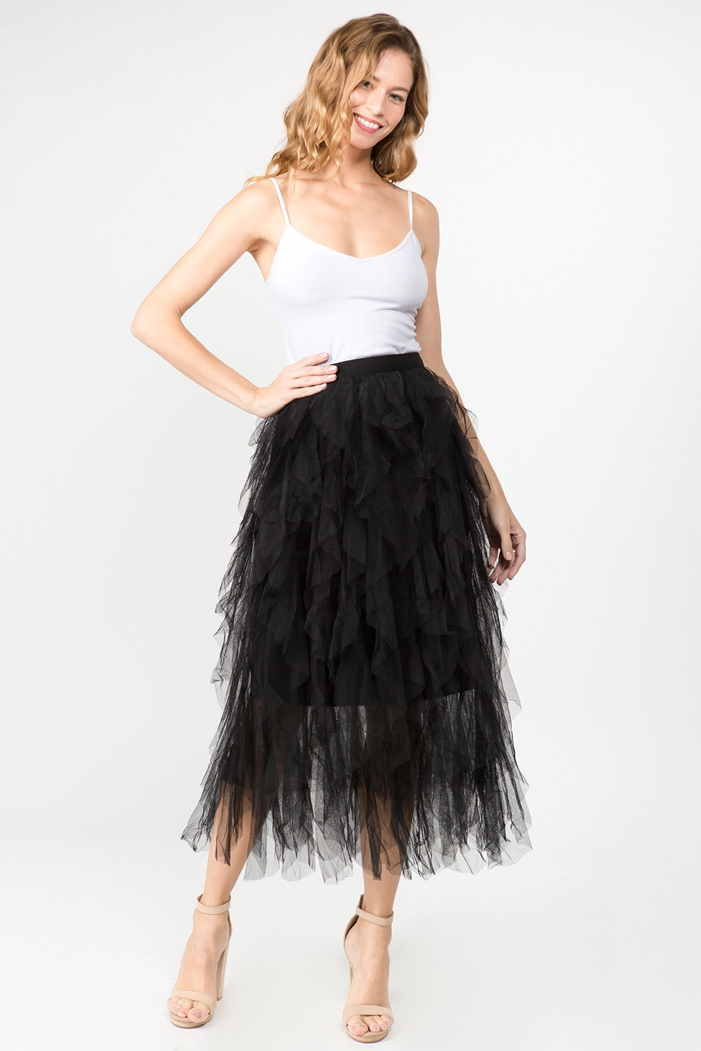 Black Ruffle Tulle Skirt