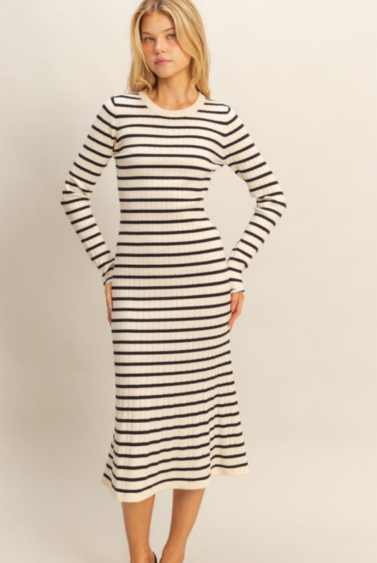 Emma in Black and Cream Stripes