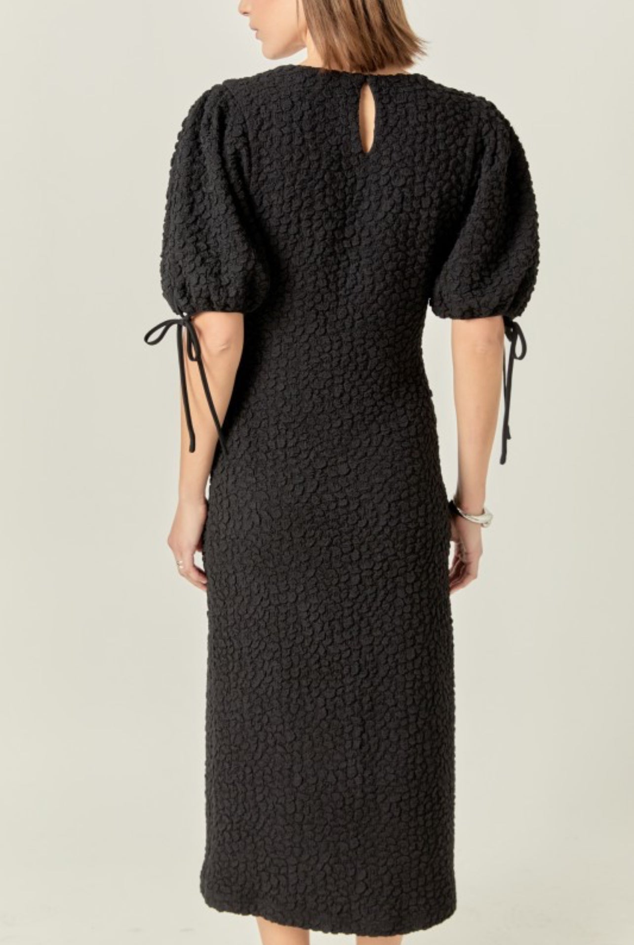 Dolly Textured Dress in Black
