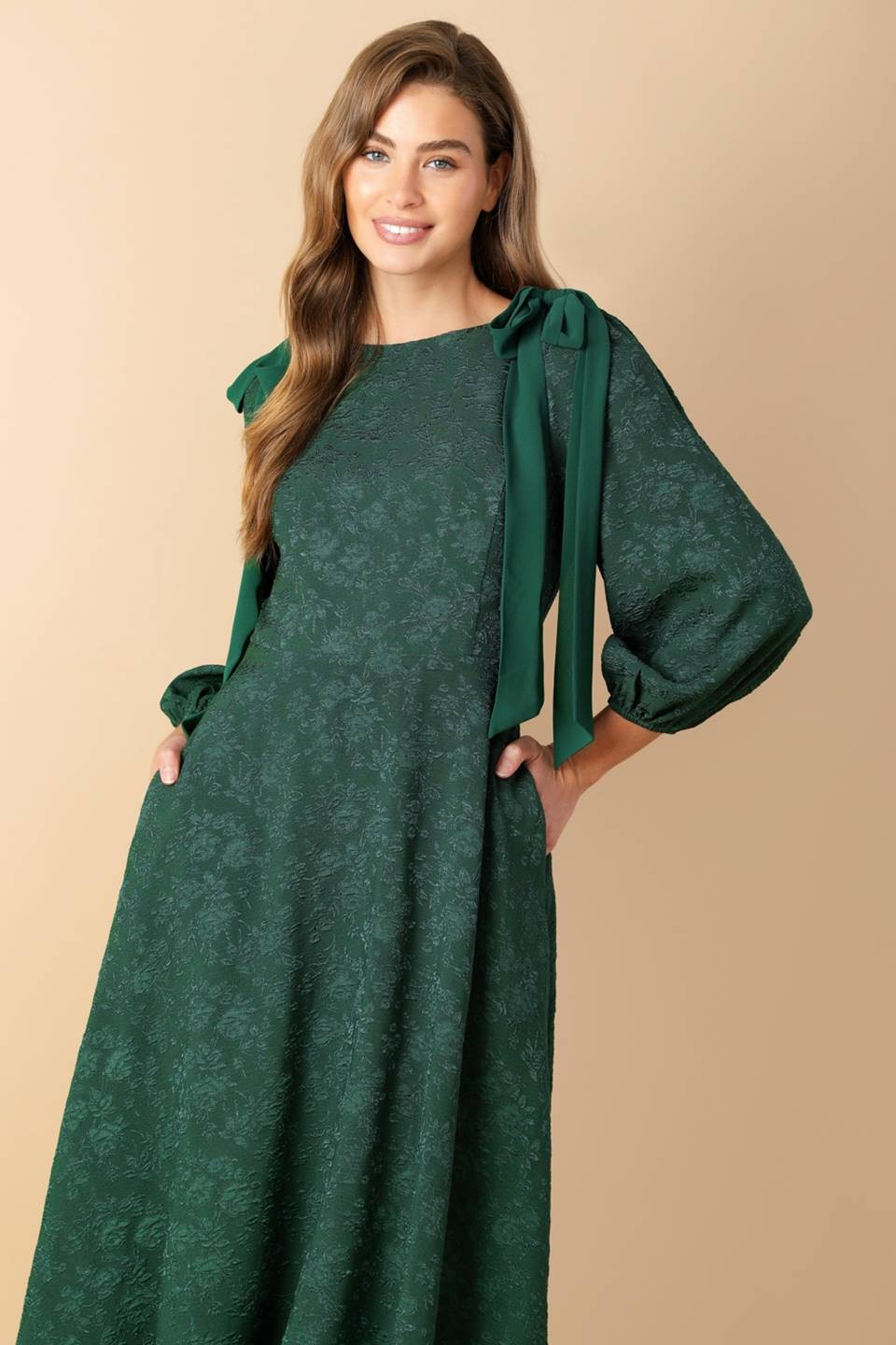 Hunter's Green Floral Dress