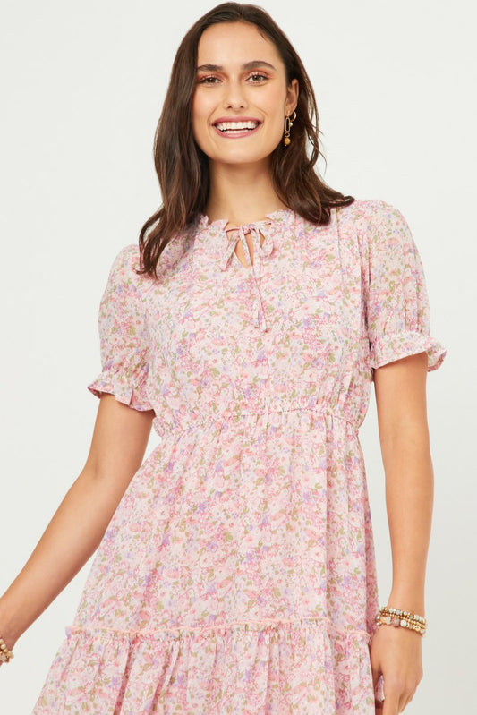 Iris Floral Chiffon Dress