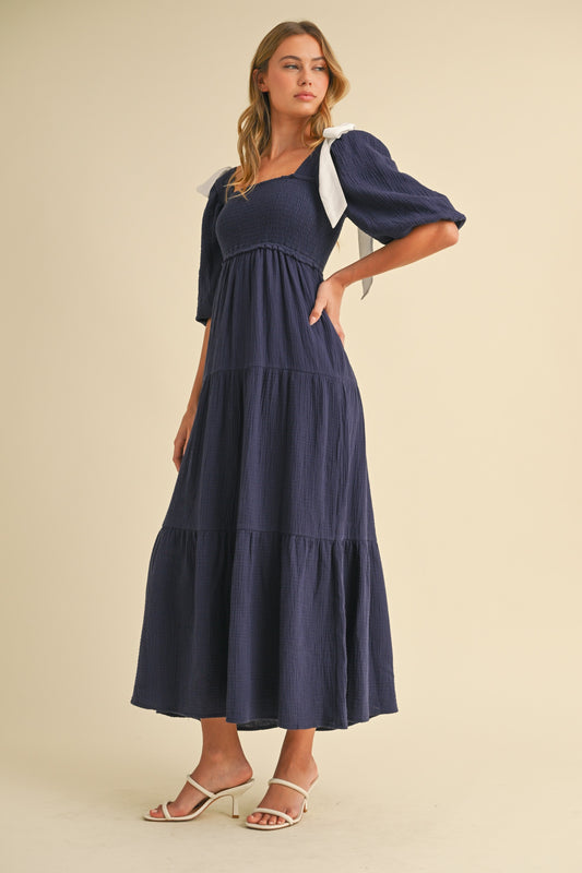 Maci Contrast Bow Maxi
