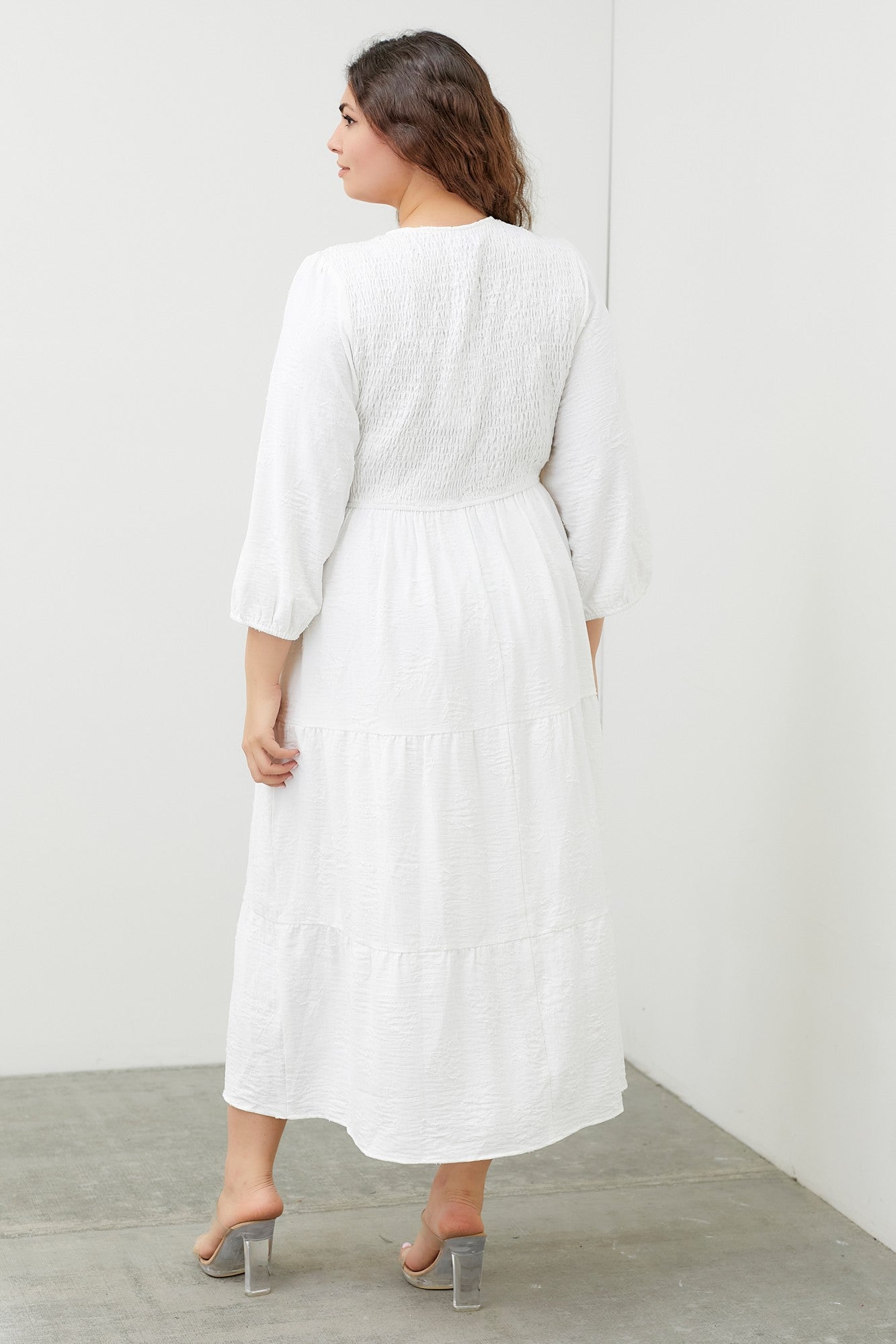 White Woven Maxi Dress Plus